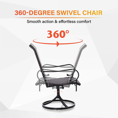 2-Piece: Outdoor Swivel Rattan Dining Chair Set