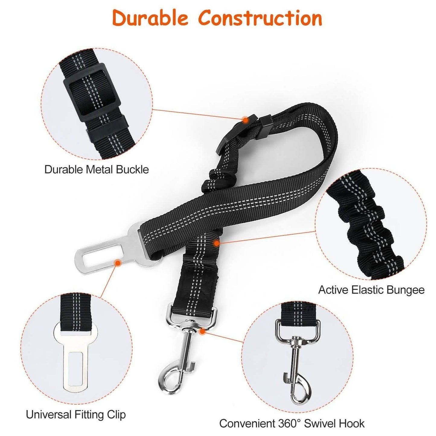 2-Piece: Pet Car Safety Seatbelt