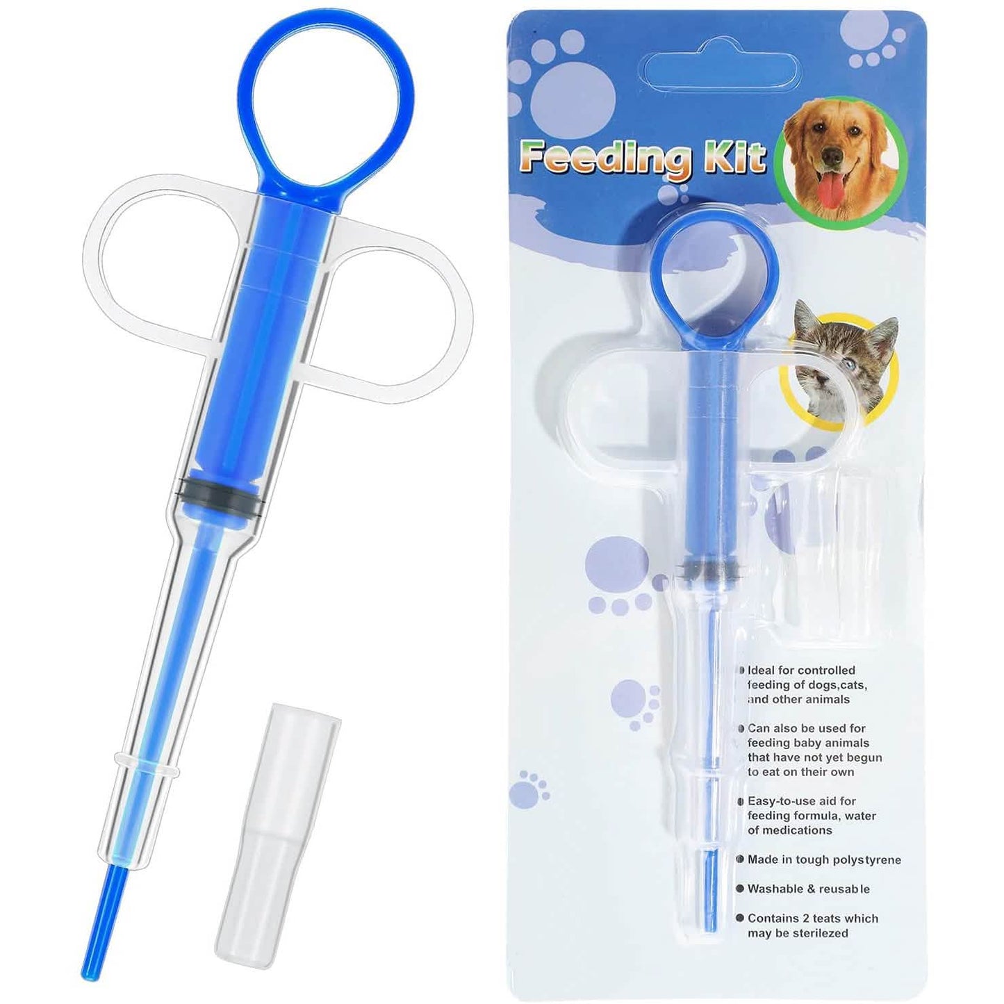 2-Piece: Pet Tablet Syringe Pusher