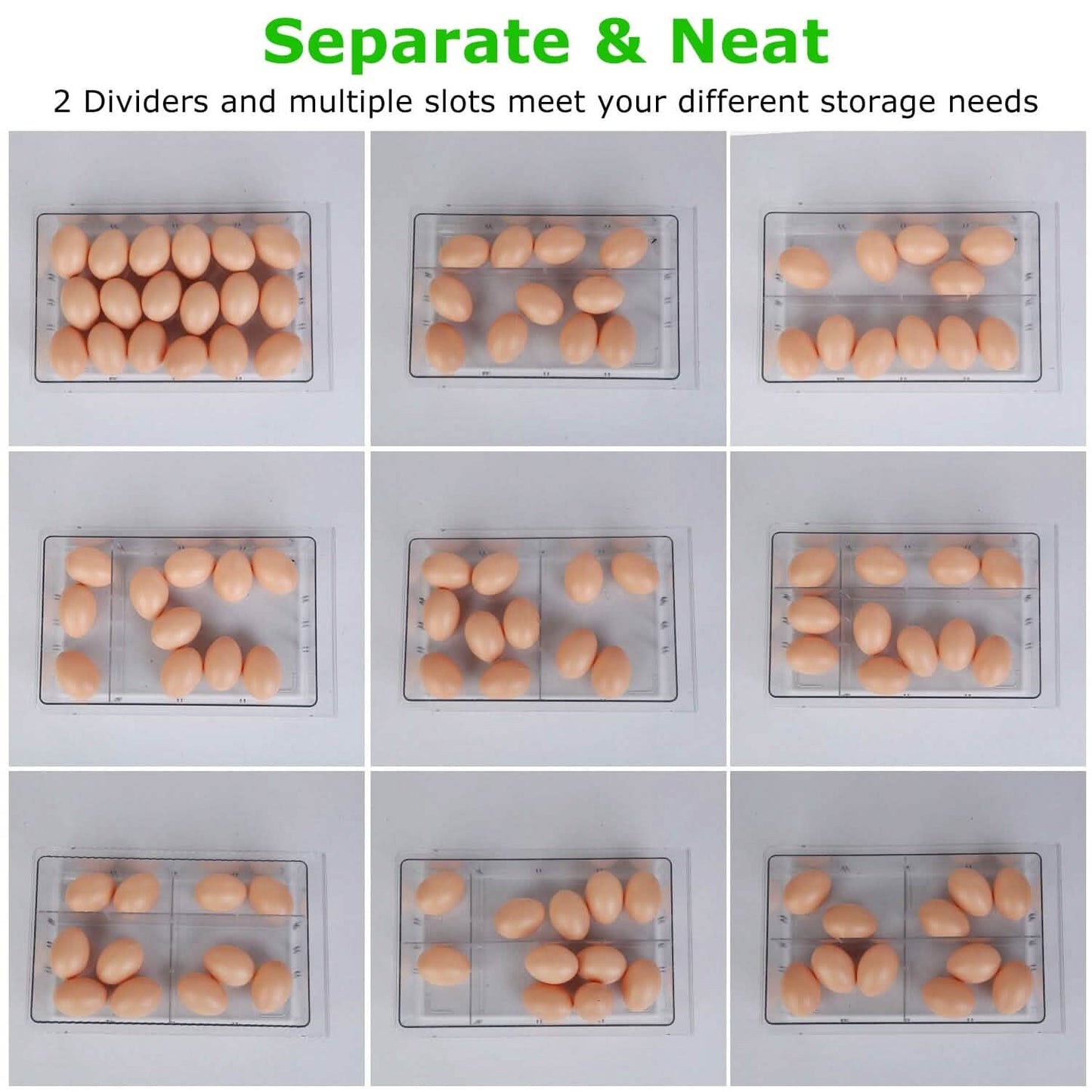 2-Piece: Refrigerator Egg Drawer 36 Egg Capacity Snap On Hanging Storage Tray