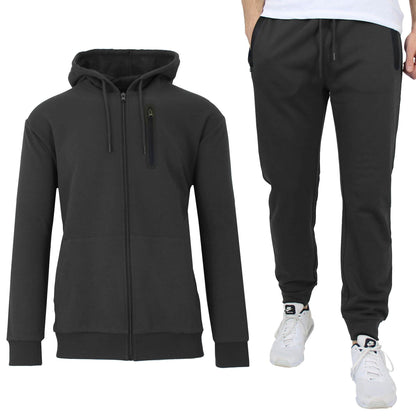 2-Piece Set: Men's Slim Fitting French Terry Hoodie & Jogger