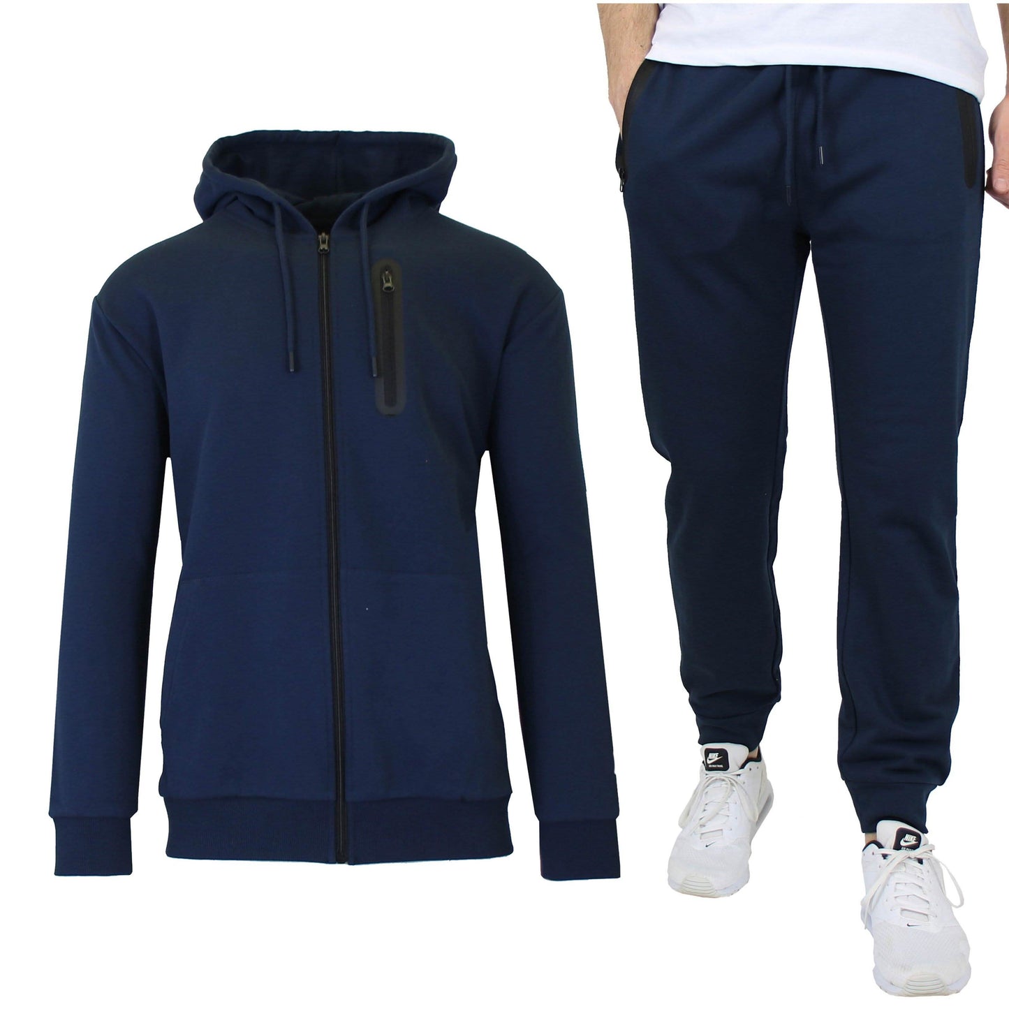 2-Piece Set: Men's Slim Fitting French Terry Hoodie & Jogger