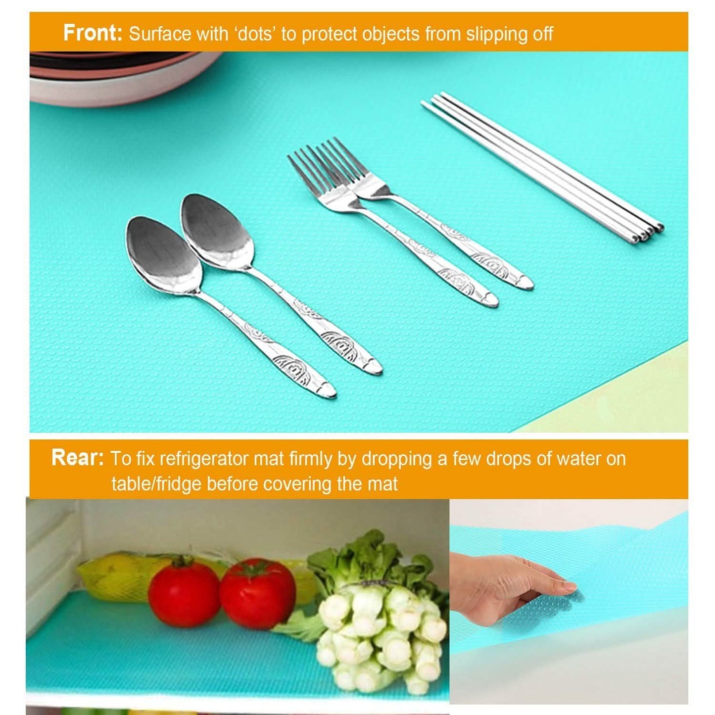 2-Pieces: Easy Clean Fridge Pads