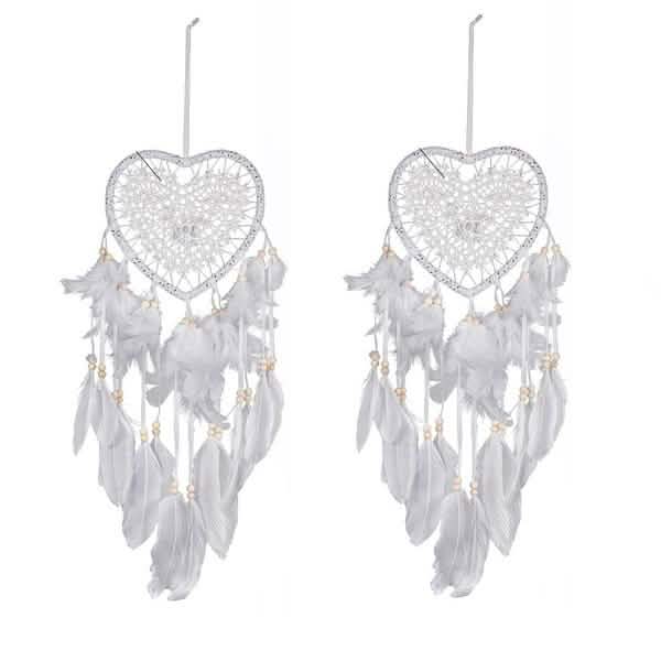 2-Pieces: Romantic LED Dream Catcher with Feather Dreamcatcher Night Light