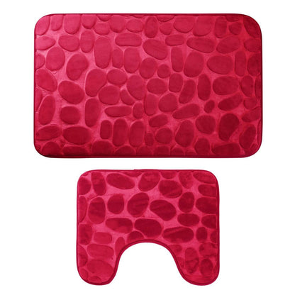 2-Pieces Set: Bathroom Rugs Luxury Flannel Non-Slip