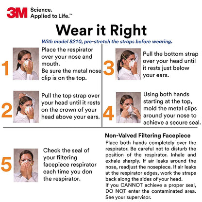 20-Pack: 3M Personal Protective Equipment 8210 Particulate Respirator