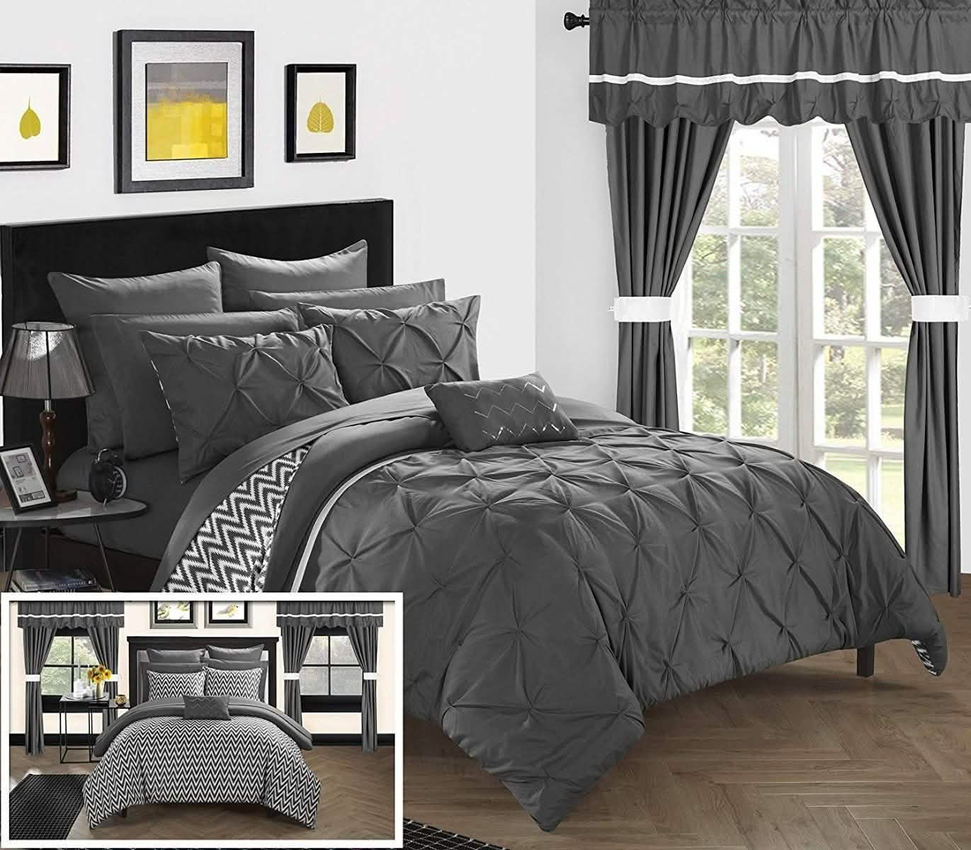 20-Piece: Knoxville Reversible Comforter Complete Bed