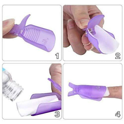 20-Piece Set: Plastic Acrylic Nail Art Soak Off Cap Clip UV Gel Polish Remover Wrap Tool
