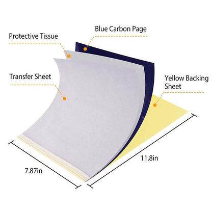 20-Pieces: Tattoo Transfer Paper 4 Layers Tattooing Skin Tattoo Kit A4