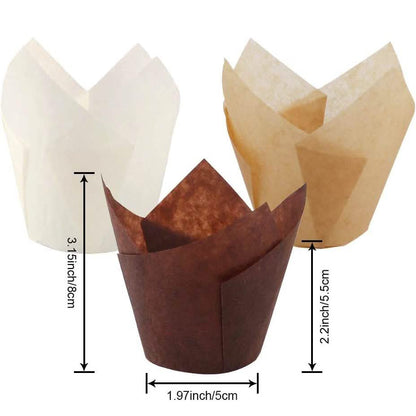 200-Piece:Tulip Cupcake Baking Cups