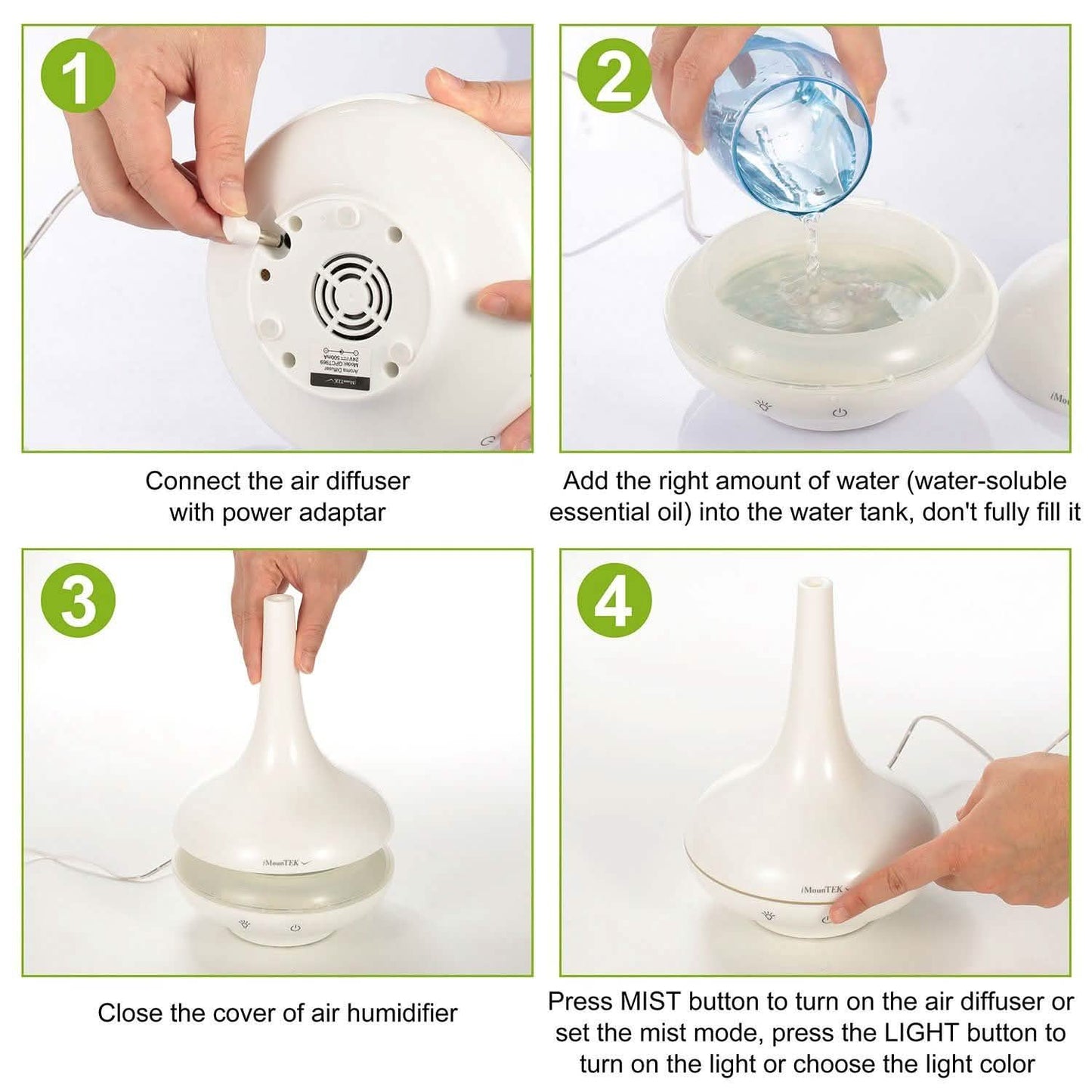 200ml Cool Mist Humidifier Ultrasonic Aroma Essential