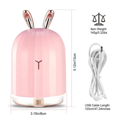 220ml Cool Mist Humidifier Ultrasonic Air Diffuser Atomizer with 7 Color