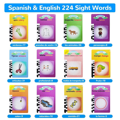 224 Sight Words Spanish and English Bilingual Talking Flash Cards