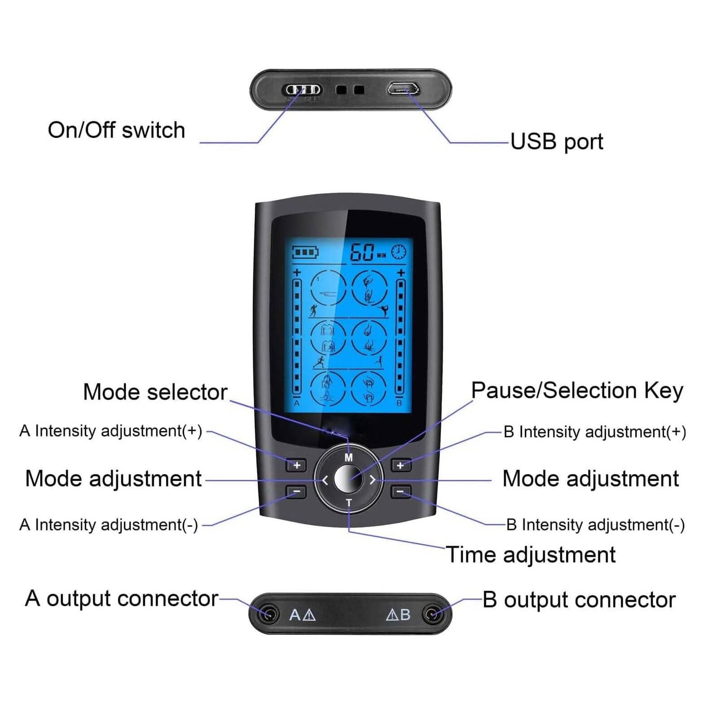 24 Modes Muscle Stimulator for Pain Relief Therapy