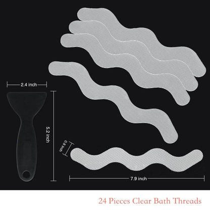 24-Piece: Safe Tub Strips Adhesive Non-Slip Shower Stickers Set