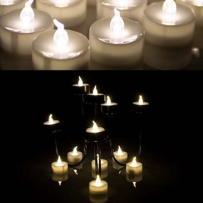 24-Piece: Warm White Tealights Timer Flameless Smokeless Candles