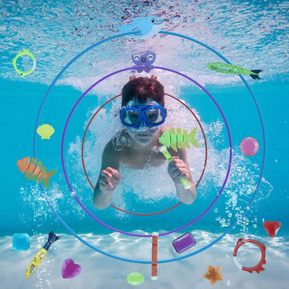 24-Pieces: Diving Toys Swimming Pool for Aged 3+ Years Old