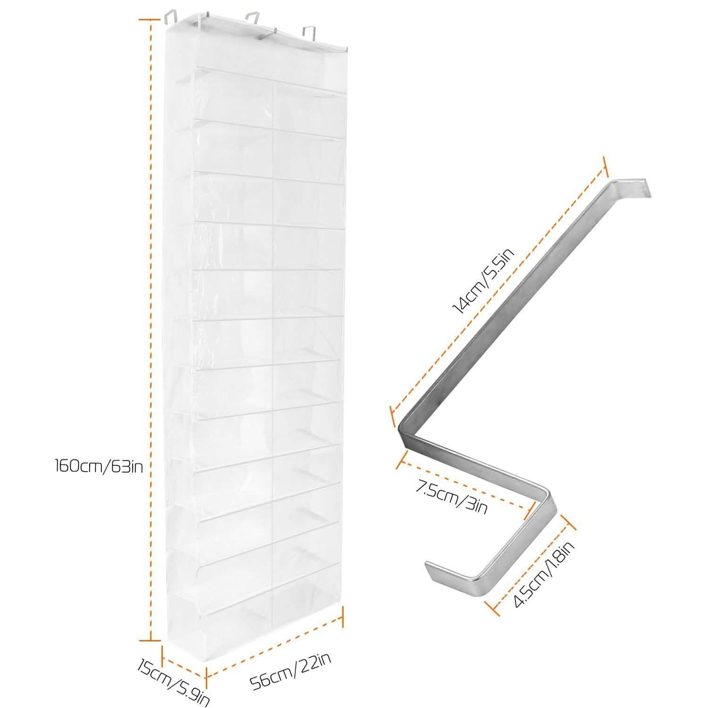 26 Pockets Over the Door Shoe Rack