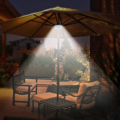 28 LED Patio Umbrella Pole Outdoor Light with Adjustable Brightness