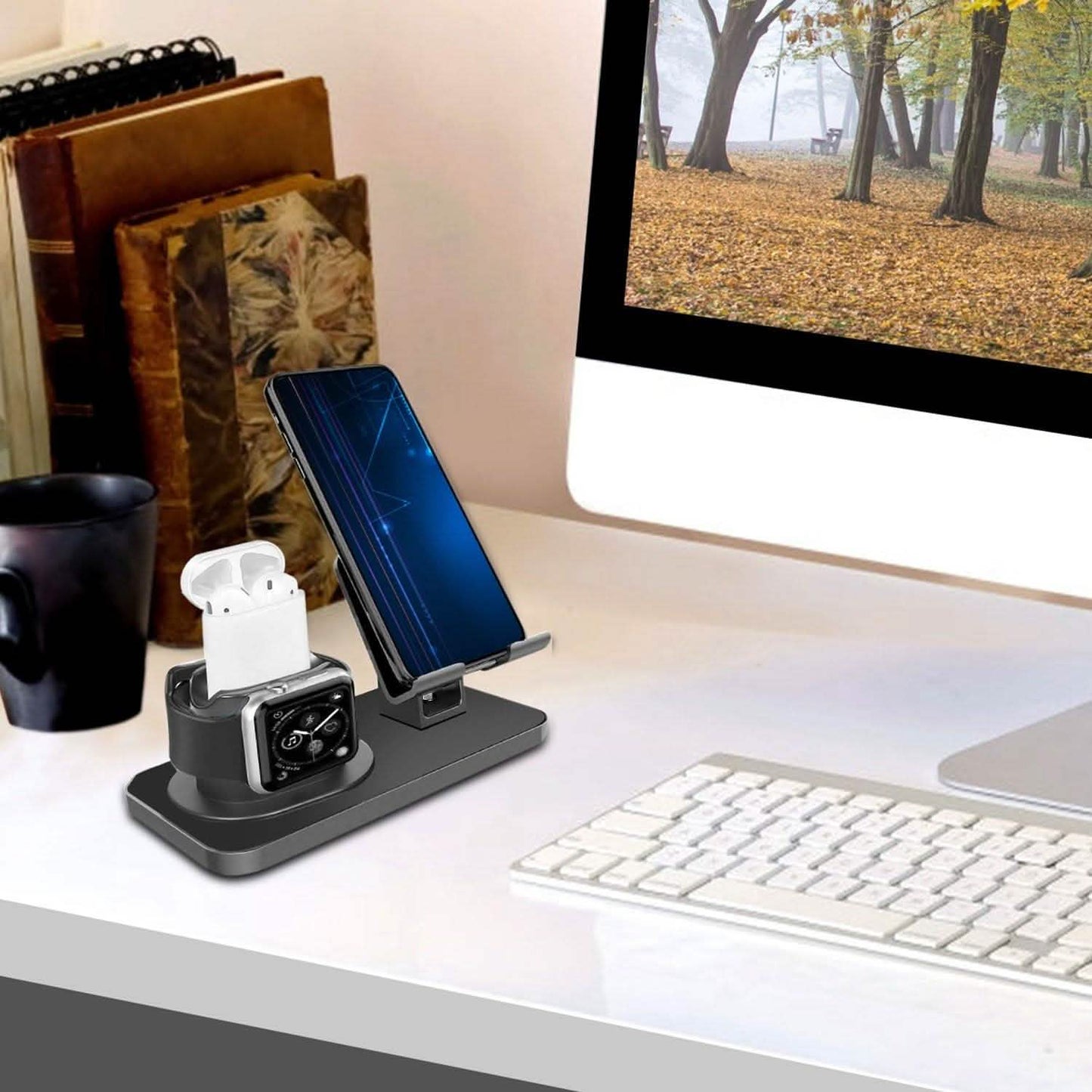 3-in-1 Charging Dock Station Phone Charger Stand Holder