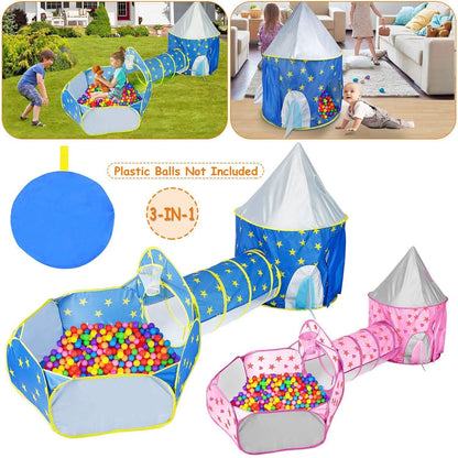 3-in-1 Kids Play Tent Ball Pit Set