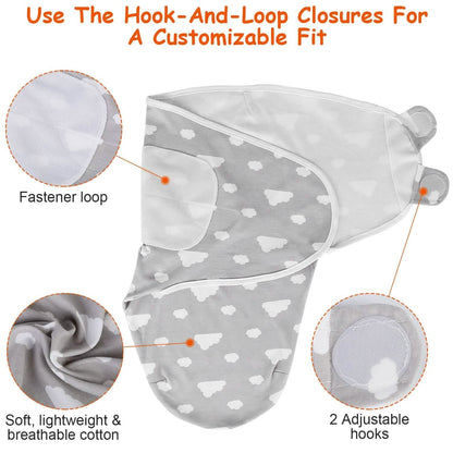 3-Pack: Baby New Born Swaddle Wrap