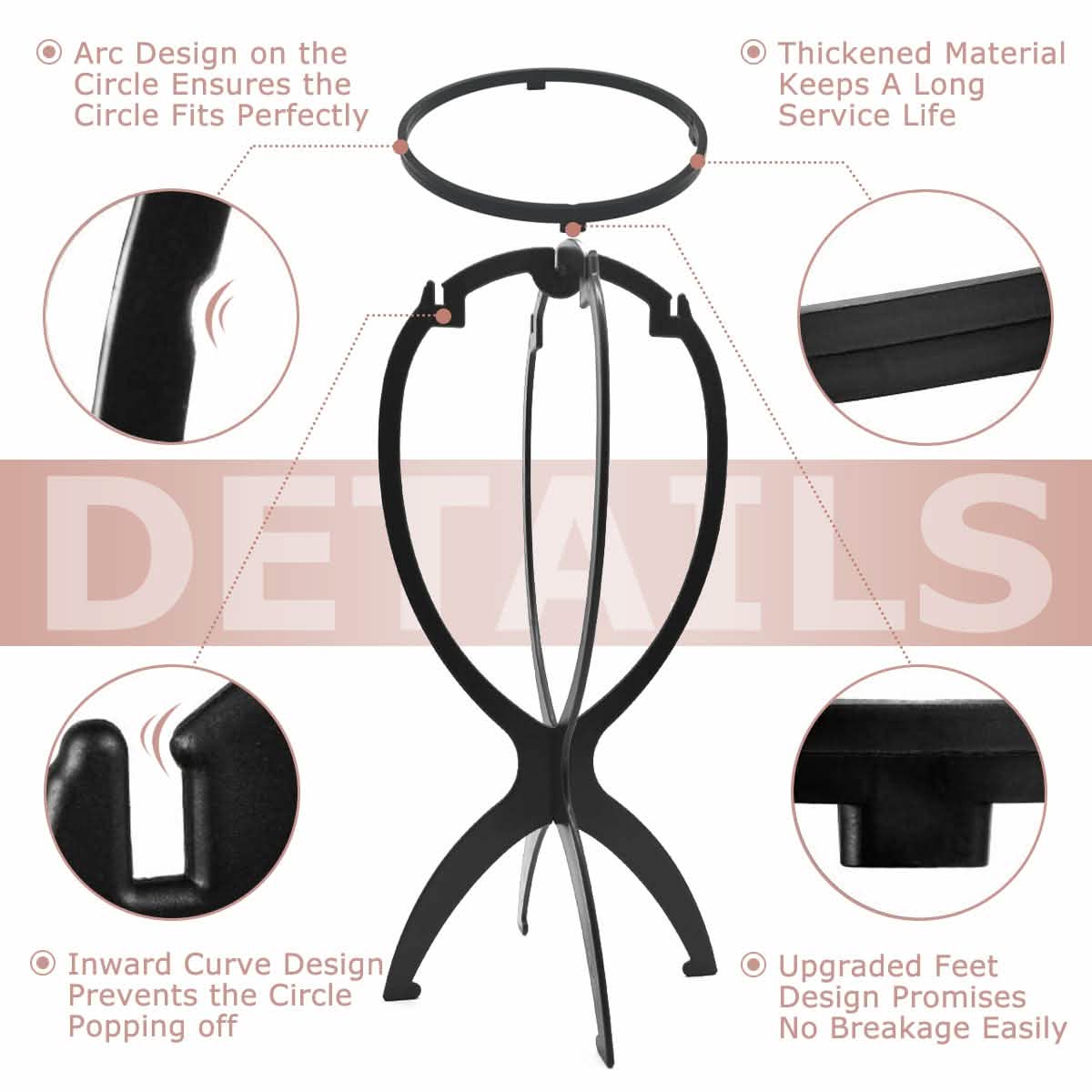 3-Pack: Dreamlover Wig Head Stands for Wigs