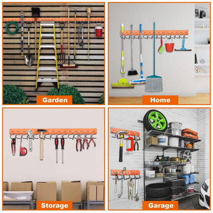 Garden Tool Organizer Wall Mounted Hanger Hooks Home Garage Set