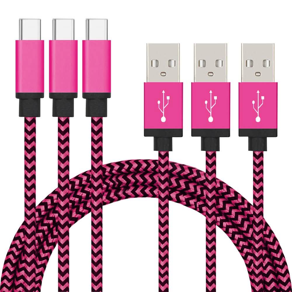 3-Pack: Nylon Braided Cables