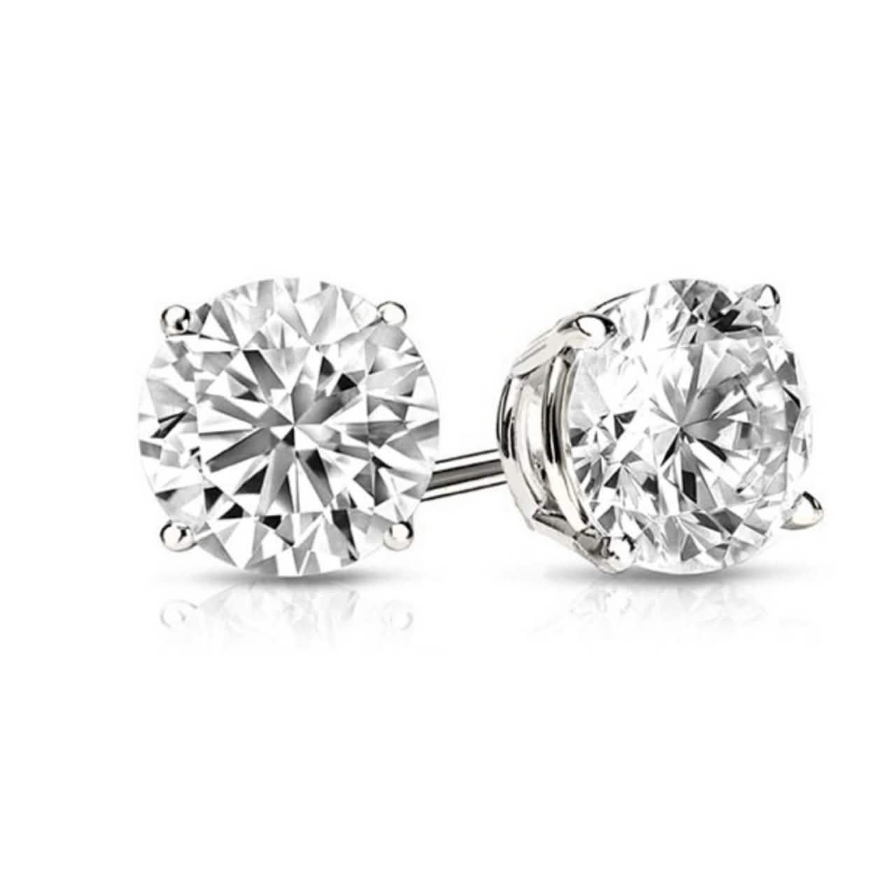 3-Pair Set: 4.00 Cttw Sterling Silver Swarovski Elements Crystal Studs