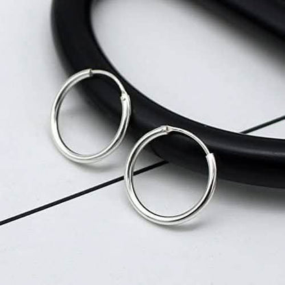3-Pairs: Sterling Silver Small Hoop Earrings Set