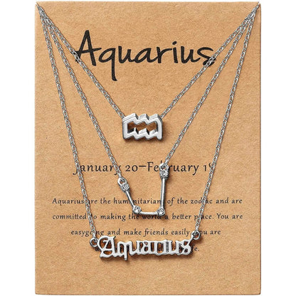 3-Piece: Constellation Zodiac Layer Necklaces