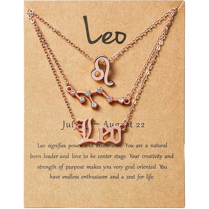 3-Piece: Constellation Zodiac Layer Necklaces