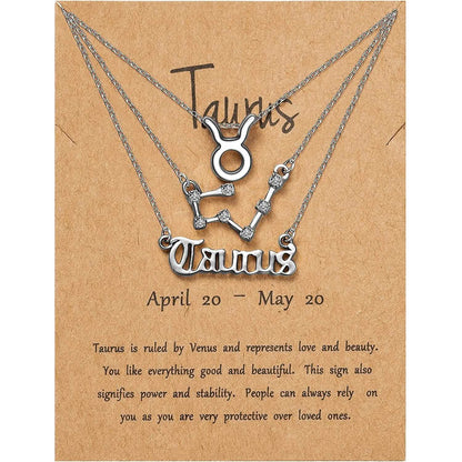 3-Piece: Constellation Zodiac Layer Necklaces