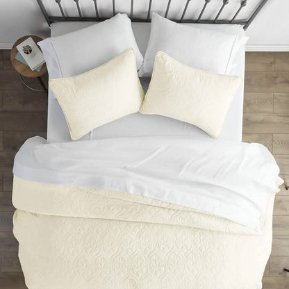 3-Piece: Damask Quilted Coverlet Set
