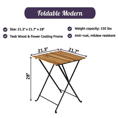 3-Piece: Patio Dining Table Chairs Set