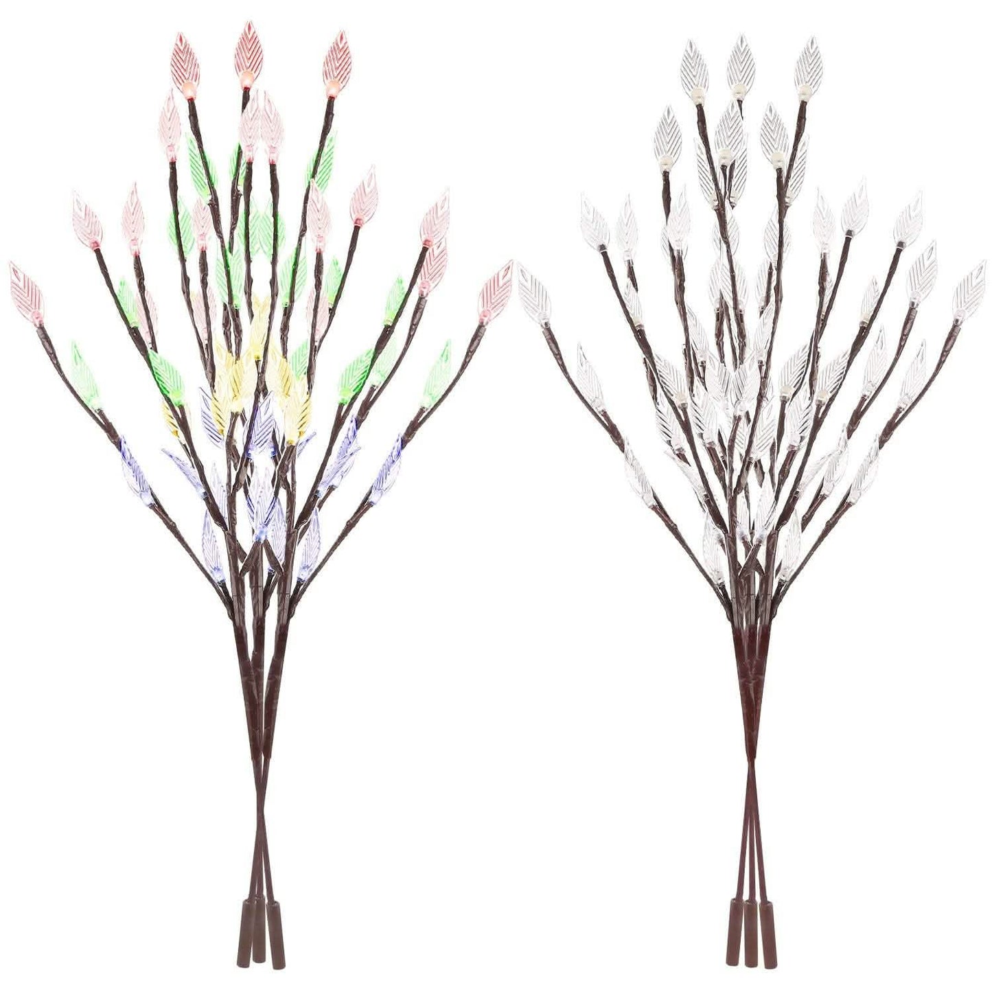 3-Piece Set: 60 LED Solar Garden Lights Tree Branch Leaf Shape Lamp