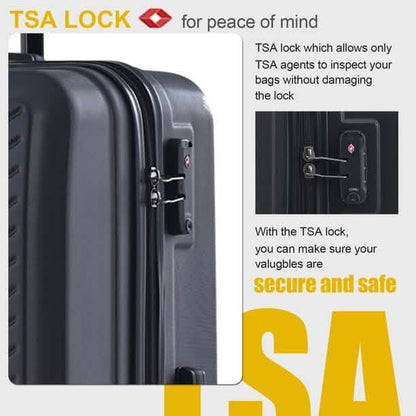 3-Piece Set: Hardshell Lightweight Suitcase with TSA Lock Spinner Wheels