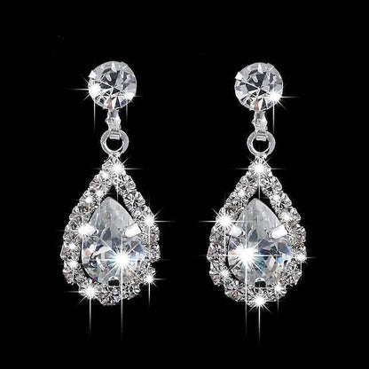 3-Piece: Women's Diamond Cubic Zirconia Necklace Earrings Set