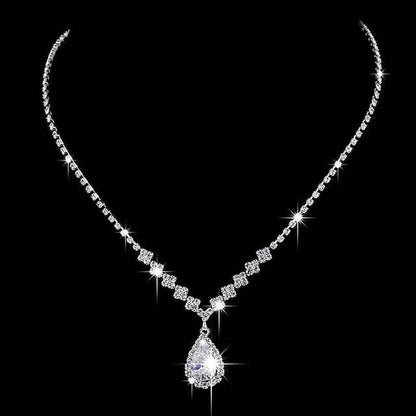 3-Piece: Women's Diamond Cubic Zirconia Necklace Earrings Set