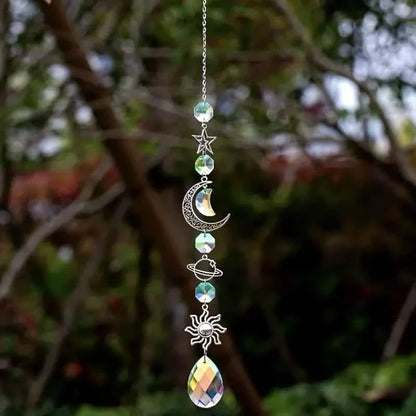 3-Pieces: Crystal Wind Chime Pendant Catcher Diamond Prisms