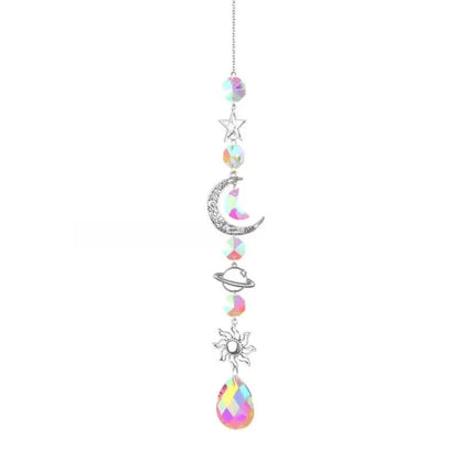 3-Pieces: Crystal Wind Chime Pendant Catcher Diamond Prisms