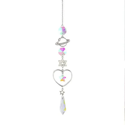 3-Pieces: Crystal Wind Chime Pendant Catcher Diamond Prisms