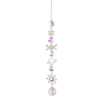 3-Pieces: Crystal Wind Chime Pendant Catcher Diamond Prisms