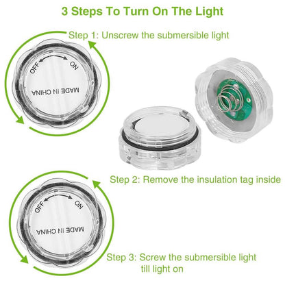 3-Pieces: Submersible LED Tea Lights Waterproof Candle Lights
