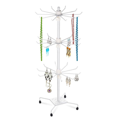 3-Tier Metal Jewelry Rack 30-Hook Necklaces Bracelets Display Stand