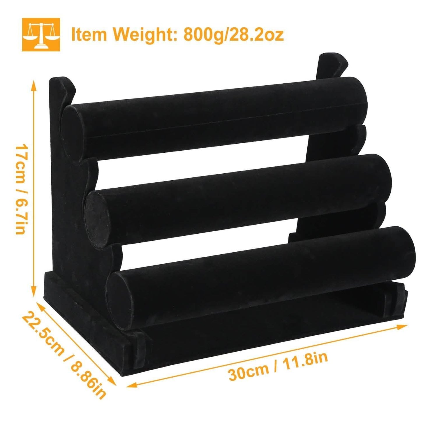 3-Tier Velvet Jewelry Stand