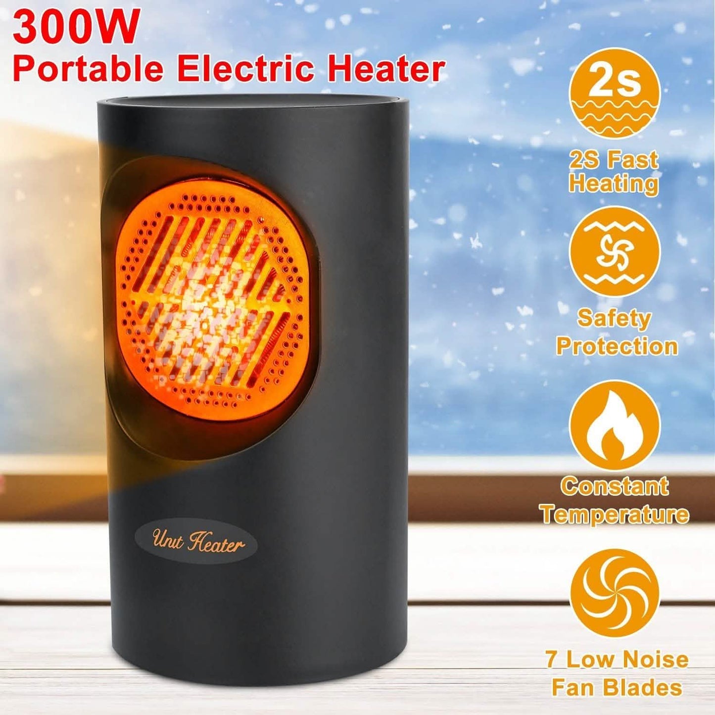 300W Portable Electric Mini Heater