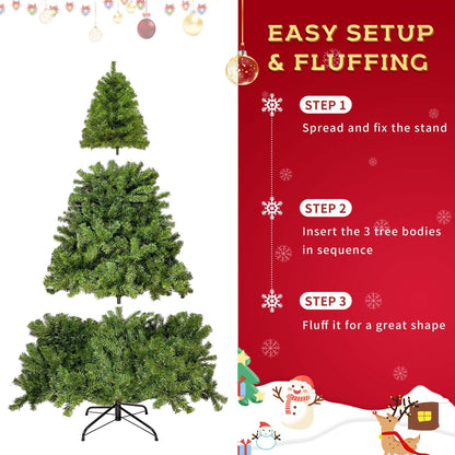 350 LED Solid Color Printed Green Hinged Fraser Fir Artificial Christmas Tree