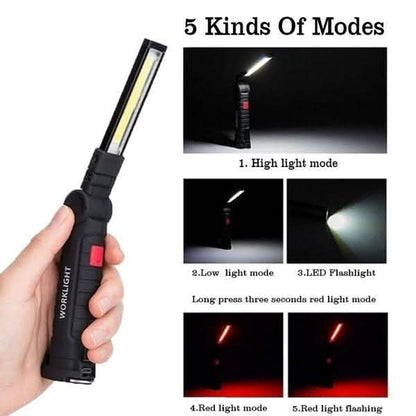 360° Rotation Inspection Lamp LED + COB Flexible Cordless Rechargeable Work Light